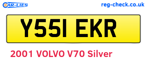 Y551EKR are the vehicle registration plates.