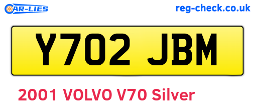 Y702JBM are the vehicle registration plates.