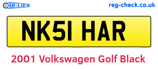 Black 2001 Volkswagen Golf (NK51HAR)