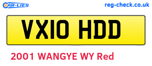 VX10HDD are the vehicle registration plates.