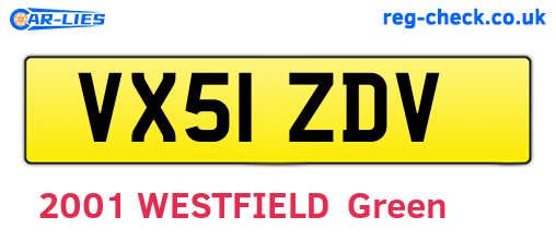 VX51ZDV are the vehicle registration plates.