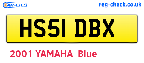 HS51DBX are the vehicle registration plates.