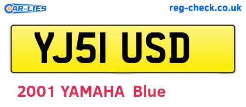 YJ51USD are the vehicle registration plates.