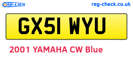 GX51WYU are the vehicle registration plates.