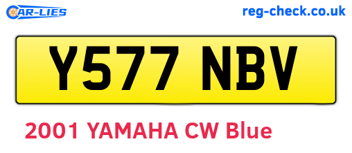 Y577NBV are the vehicle registration plates.