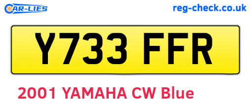 Y733FFR are the vehicle registration plates.