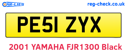 PE51ZYX are the vehicle registration plates.