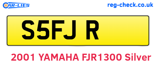 S5FJR are the vehicle registration plates.