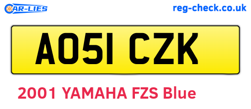 AO51CZK are the vehicle registration plates.