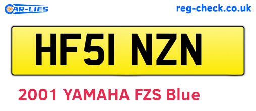 HF51NZN are the vehicle registration plates.