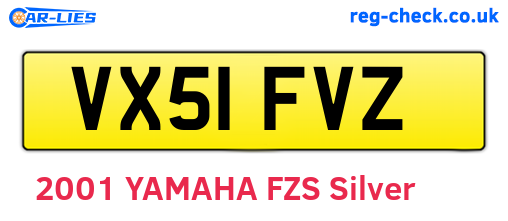 VX51FVZ are the vehicle registration plates.