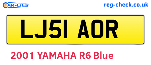 LJ51AOR are the vehicle registration plates.