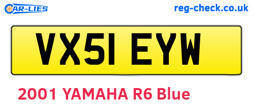 VX51EYW are the vehicle registration plates.