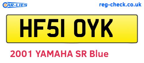 HF51OYK are the vehicle registration plates.