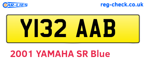 Y132AAB are the vehicle registration plates.