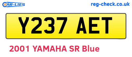 Y237AET are the vehicle registration plates.