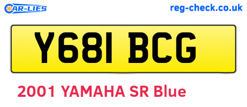 Y681BCG are the vehicle registration plates.