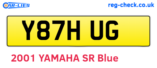 Y87HUG are the vehicle registration plates.