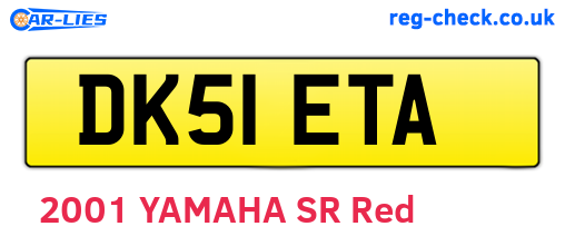 DK51ETA are the vehicle registration plates.