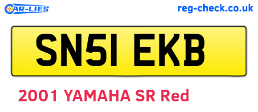 SN51EKB are the vehicle registration plates.