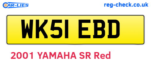 WK51EBD are the vehicle registration plates.