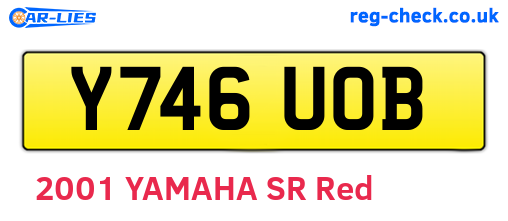 Y746UOB are the vehicle registration plates.