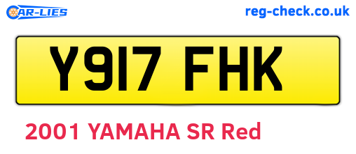 Y917FHK are the vehicle registration plates.