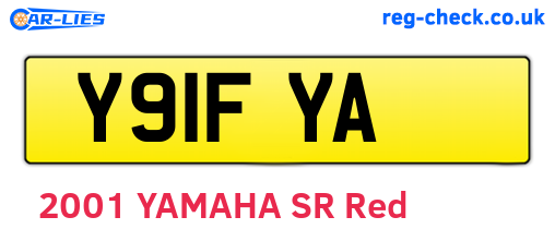 Y91FYA are the vehicle registration plates.