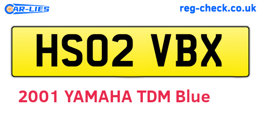 HS02VBX are the vehicle registration plates.