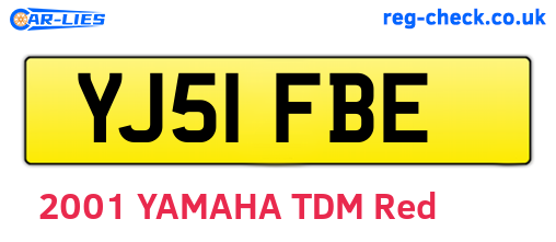 YJ51FBE are the vehicle registration plates.