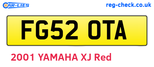 FG52OTA are the vehicle registration plates.