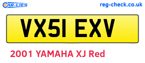 VX51EXV are the vehicle registration plates.