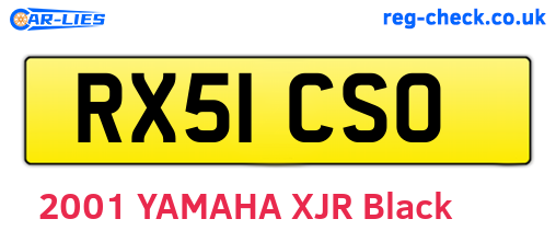 RX51CSO are the vehicle registration plates.