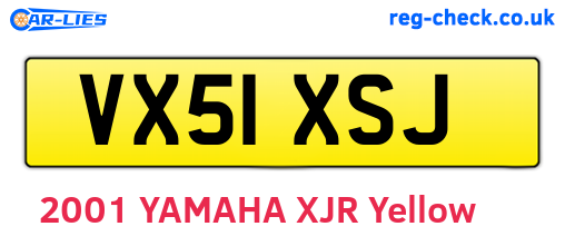 VX51XSJ are the vehicle registration plates.