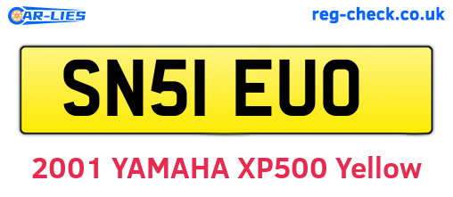 SN51EUO are the vehicle registration plates.