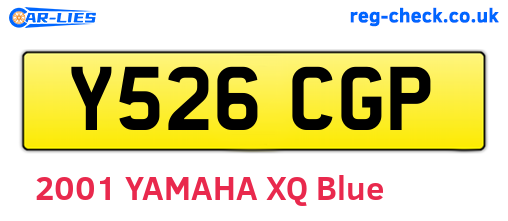 Y526CGP are the vehicle registration plates.