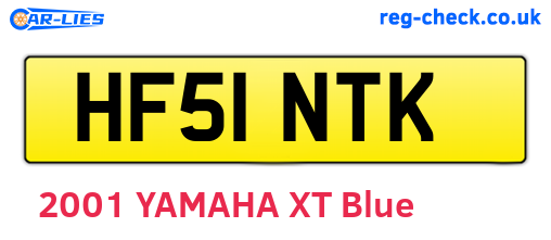 HF51NTK are the vehicle registration plates.