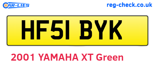 HF51BYK are the vehicle registration plates.