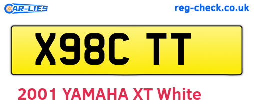 X98CTT are the vehicle registration plates.