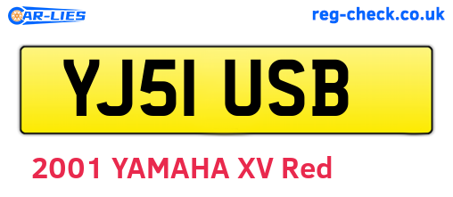 YJ51USB are the vehicle registration plates.