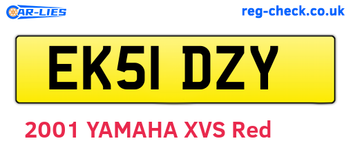 EK51DZY are the vehicle registration plates.