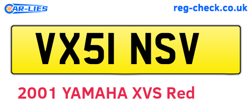 VX51NSV are the vehicle registration plates.