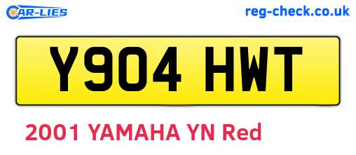 Y904HWT are the vehicle registration plates.