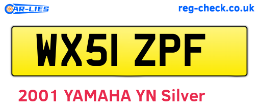 WX51ZPF are the vehicle registration plates.