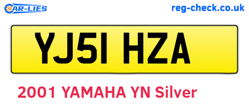 YJ51HZA are the vehicle registration plates.