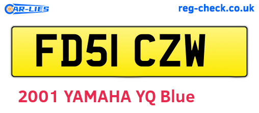 FD51CZW are the vehicle registration plates.