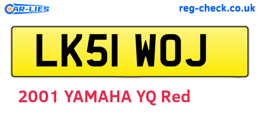 LK51WOJ are the vehicle registration plates.