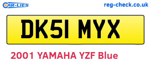 DK51MYX are the vehicle registration plates.