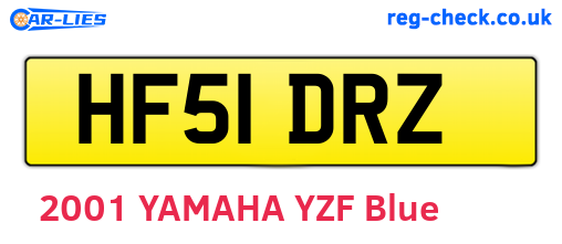 HF51DRZ are the vehicle registration plates.