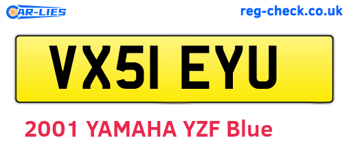 VX51EYU are the vehicle registration plates.